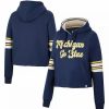 Sports Fan Shop * | Women'S Michigan Wolverines Retro Cropped Pullover Hoodie Navy