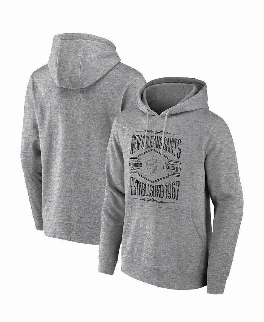 Sports Fan Shop * | Fanatics Men'S Nfl X Darius Rucker Collection By New Orleans Saints 2-Hit Pullover Hoodie Heathered Gray