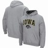 Sports Fan Shop * | Men'S Iowa Hawkeyes Arch And Logo 3.0 Pullover Hoodie Heathered Gray