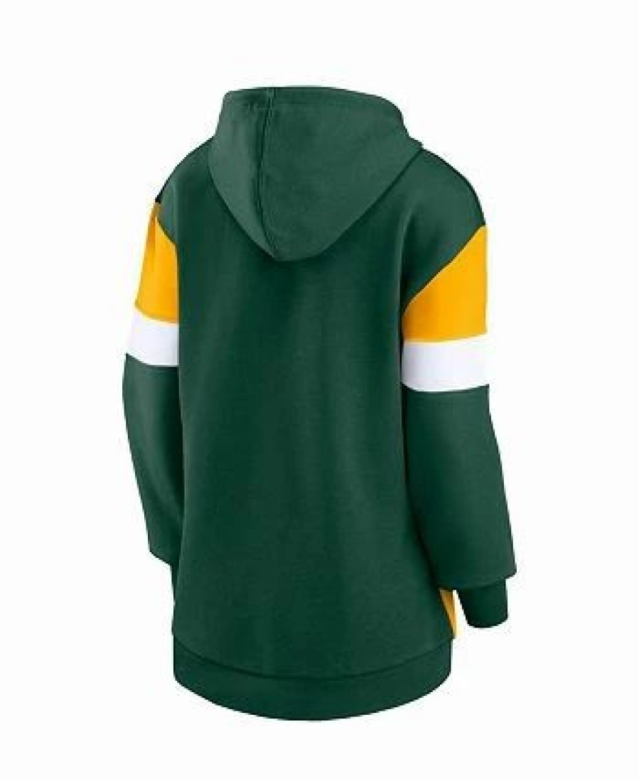 Sports Fan Shop * | Fanatics Women'S Branded Green And Gold Green Bay Packers Lock It Down Pullover Hoodie Green, Gold