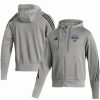 Sports Fan Shop * | Adidas Men'S New York Islanders Fashion Full-Zip Hoodie Heathered Gray