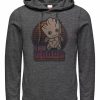 Hoodies & Sweatshirts * | Marvel Men'S Guardians Of The Galaxy Kawaii I Am Groot, Pullover Hoodie Dark Gray