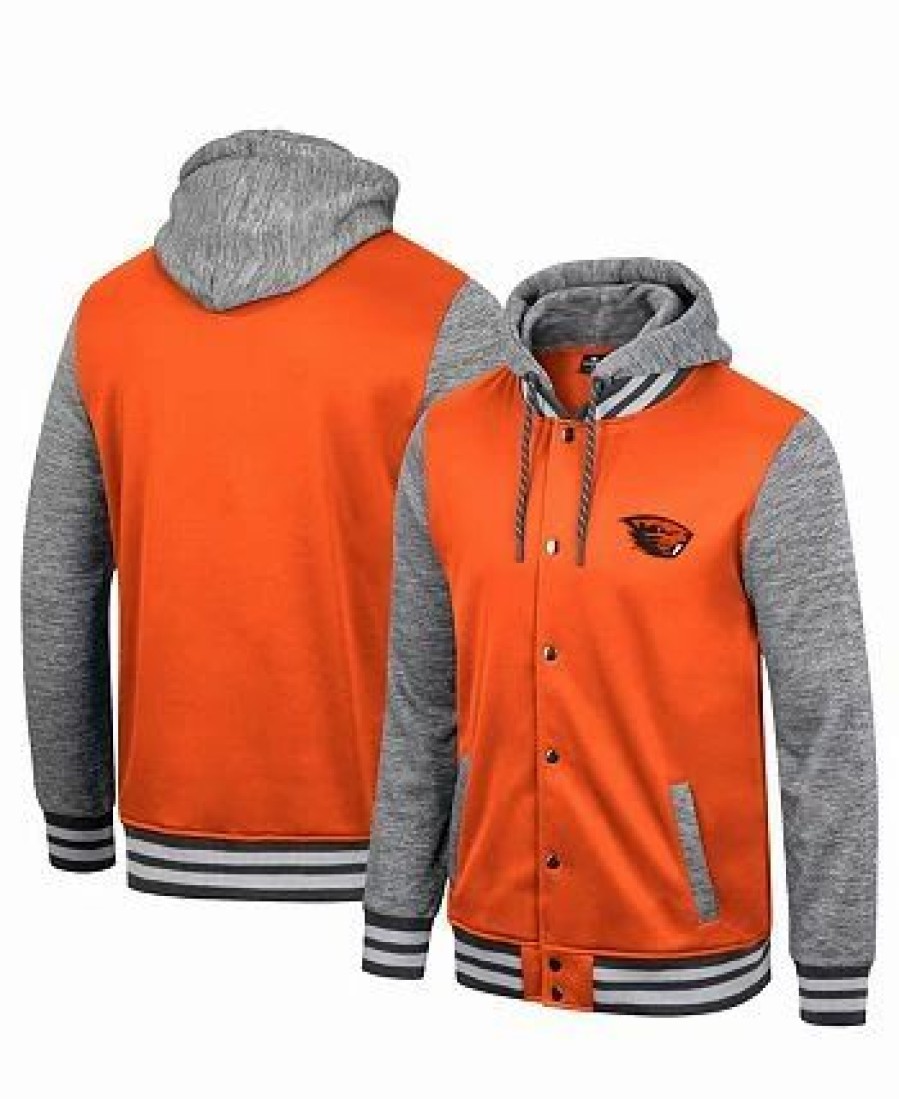 Sports Fan Shop * | Men'S Oregon State Beavers Robinson Hoodie Full-Snap Jacket Orange