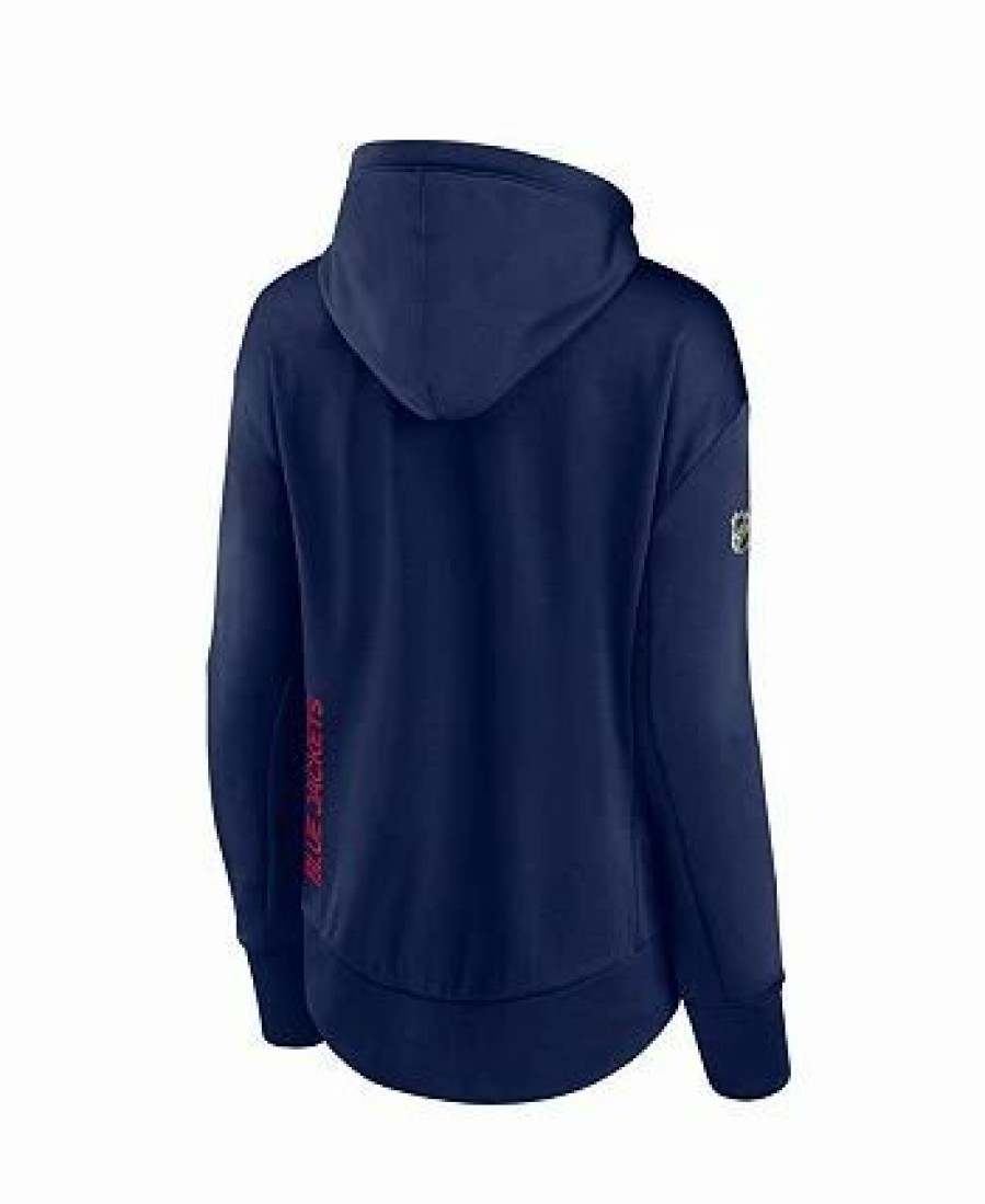 Sports Fan Shop * | Fanatics Women'S Branded Columbus Blue Jackets Authentic Pro Rink Full-Zip Hoodie Navy