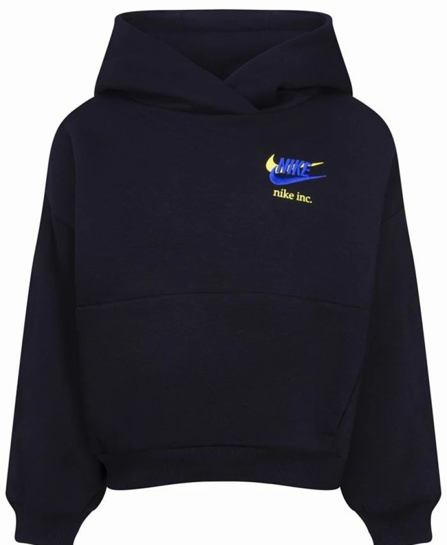 Kids * | Nike Little Boys Icon Fleece Pullover Hoodie Black