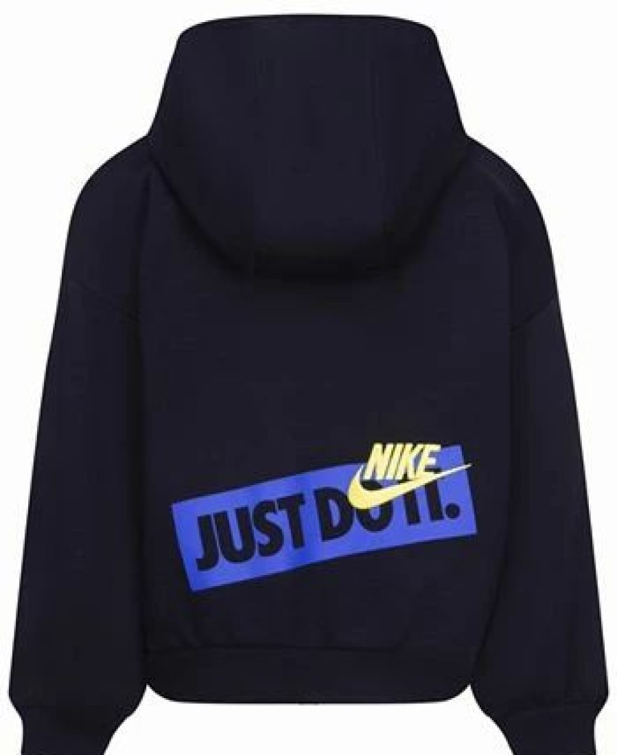 Kids * | Nike Little Boys Icon Fleece Pullover Hoodie Black