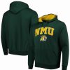 Sports Fan Shop * | Men'S Northern Michigan Wildcats Arch & Logo Pullover Hoodie Green