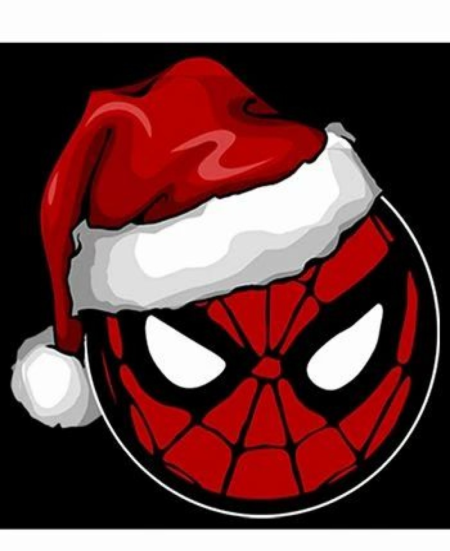 Kids * | Marvel Boy'S Christmas Spider-Man Santa Hat Child Pull Over Hoodie Black