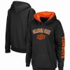 Sports Fan Shop * | Women'S Oklahoma State Cowboys Loud And Proud Pullover Hoodie Black