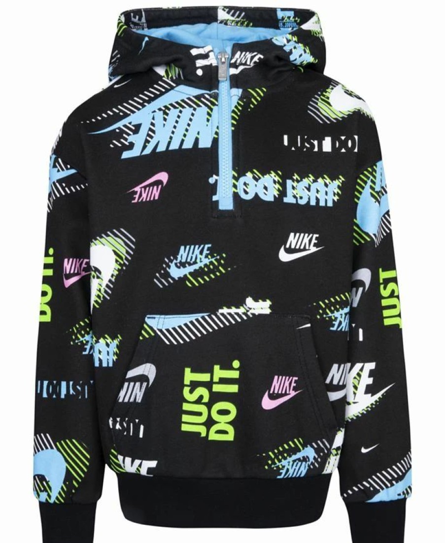 Kids * | Nike Toddler Boys Long Sleeves Active Joy Pullover Hoodie Black