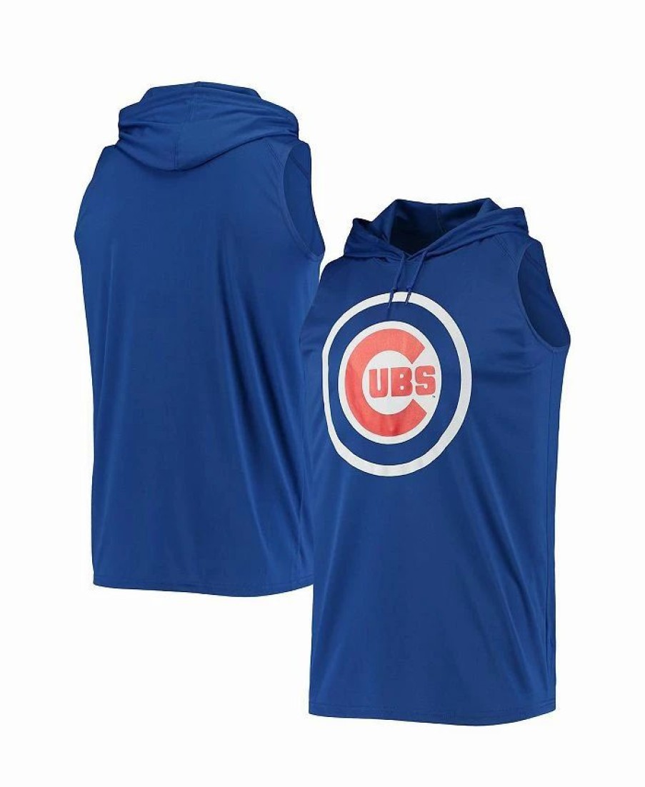 Sports Fan Shop * | Men'S Chicago Cubs Sleeveless Pullover Hoodie Royal