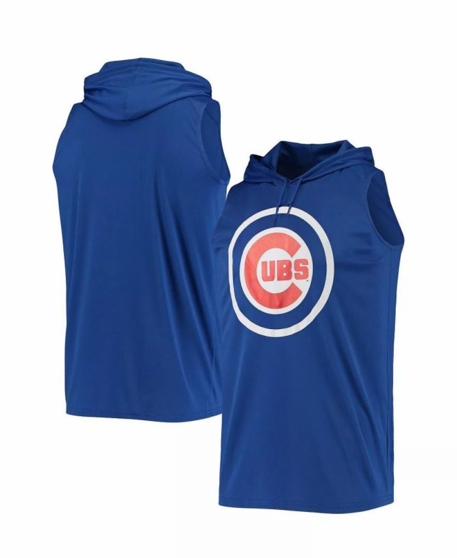 Sports Fan Shop * | Men'S Chicago Cubs Sleeveless Pullover Hoodie Royal