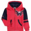 Sports Fan Shop * | Outerstuff Preschool Boys And Girls Washington Capitals Faceoff Fleece Full-Zip Hoodie Jacket Red