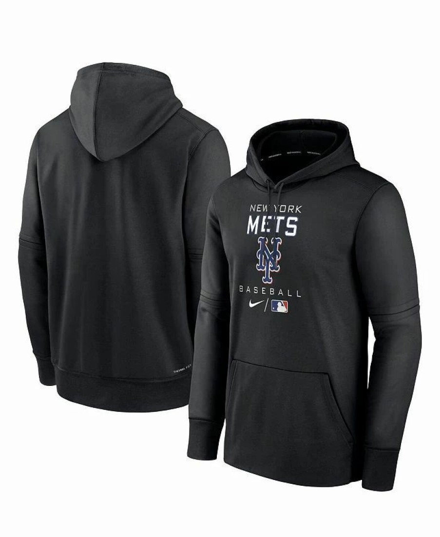 Sports Fan Shop * | Nike Men'S New York Mets Authentic Collection Performance Hoodie Black