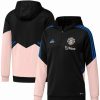 Sports Fan Shop * | Adidas Men'S Manchester United Training Aeroready Quarter-Zip Hoodie Black, Pink