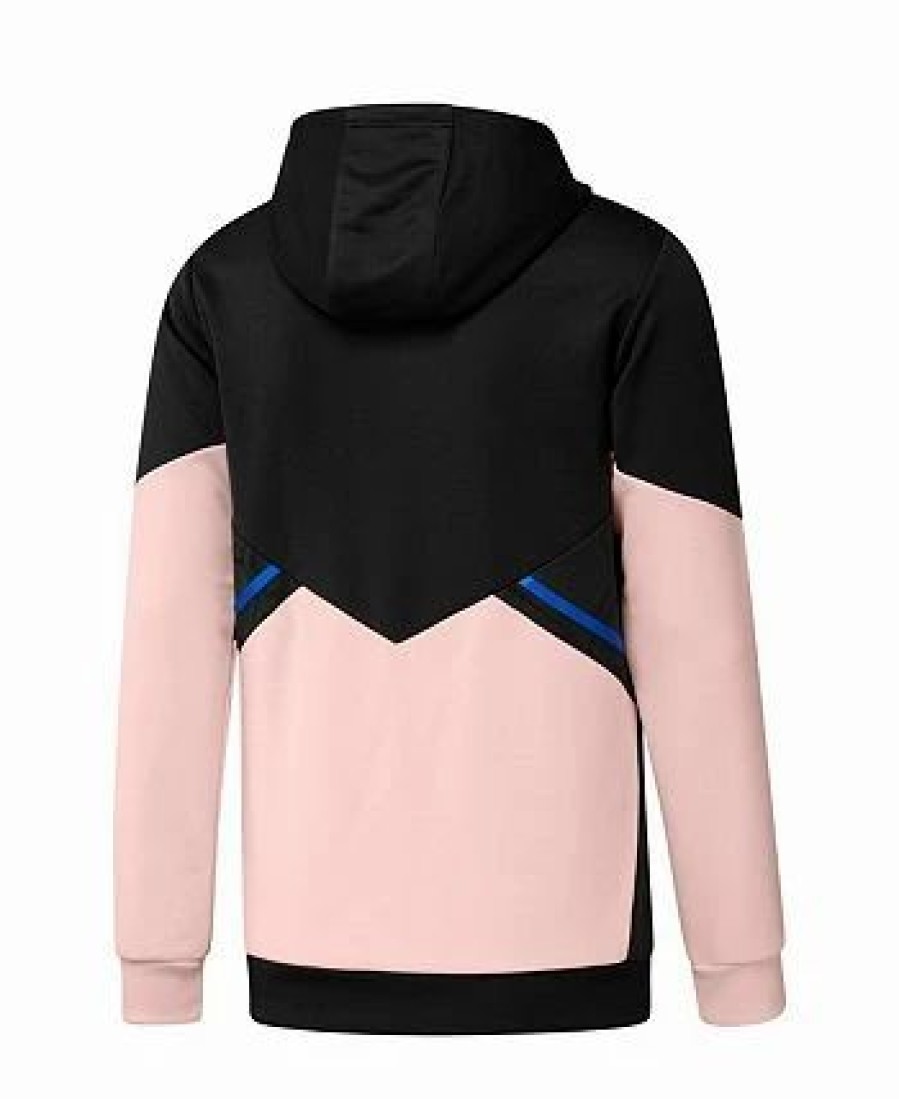 Sports Fan Shop * | Adidas Men'S Manchester United Training Aeroready Quarter-Zip Hoodie Black, Pink