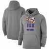 Sports Fan Shop * | Nike Men'S Heathered Gray Lsu Tigers Big And Tall Club Stack Fleece Pullover Hoodie Heather Gray