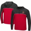 Sports Fan Shop * | Men'S Maryland Terrapins Flick Quarter-Zip Hoodie Windshirt Red