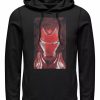 Hoodies & Sweatshirts * | Marvel Men'S Avengers Endgame Red Iron Man Poster, Pullover Hoodie Black