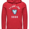 Hoodies & Sweatshirts * | Marvel Men'S Avengers Endgame Core Reactor I Love You 3000, Pullover Hoodie Red