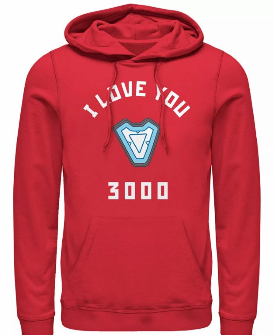 Hoodies & Sweatshirts * | Marvel Men'S Avengers Endgame Core Reactor I Love You 3000, Pullover Hoodie Red