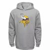 Sports Fan Shop * | Outerstuff Youth Boys And Girls Minnesota Vikings Current Logo Pullover Hoodie Gray