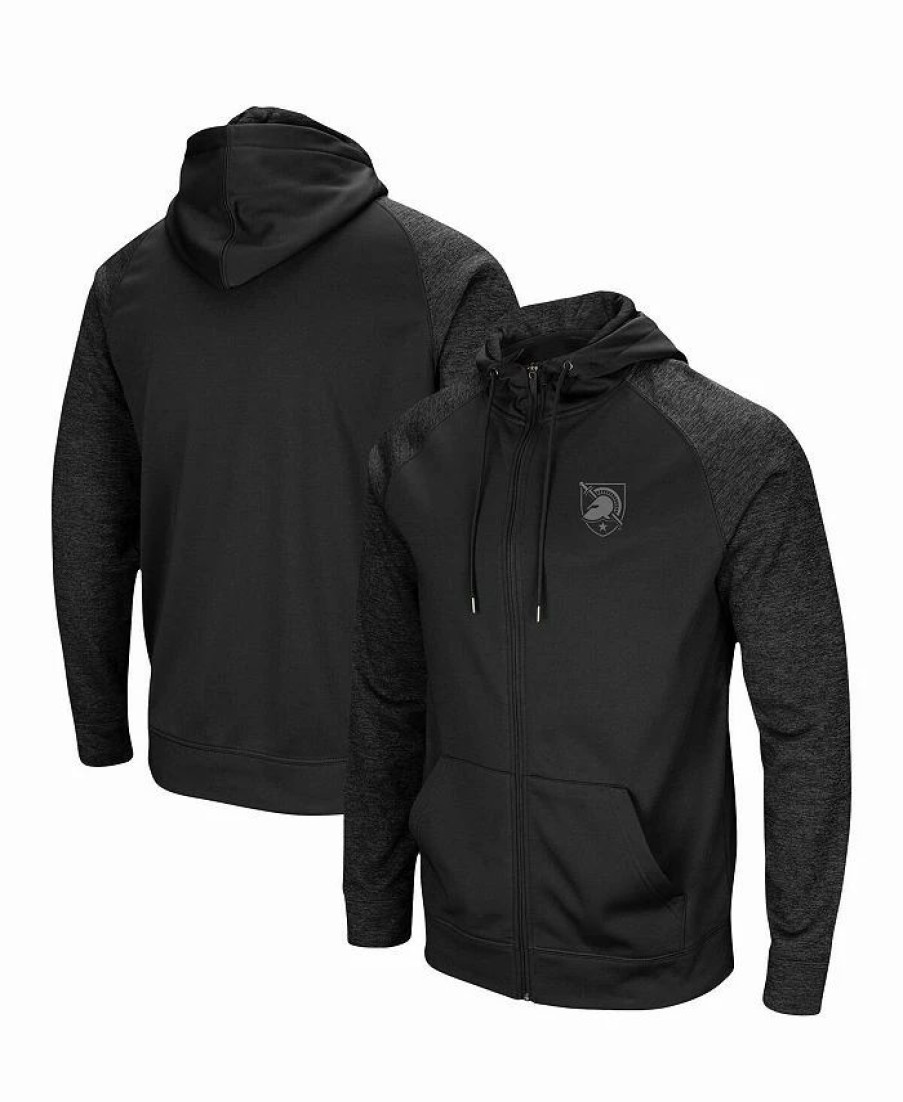 Sports Fan Shop * | Men'S Army Knights Out 3.0 Tonal Raglan Full-Zip Hoodie Black