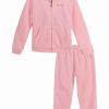 Kids * | Juicy Couture Toddler Girls Gold-Tone Crown Signature Zip-Up Hoodie And Pants, 2 Piece Set Pink