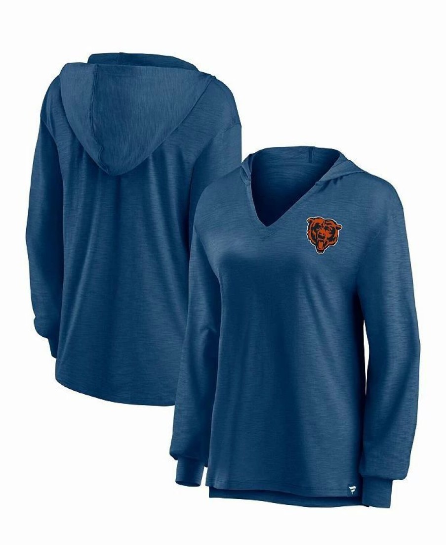 Sports Fan Shop * | Fanatics Women'S Branded Chicago Bears Jumper V-Neck Pullover Hoodie Navy