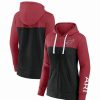 Sports Fan Shop * | Fanatics Women'S Branded Arizona Cardinals Take The Field Color Block Full-Zip Hoodie Cardinal, Black