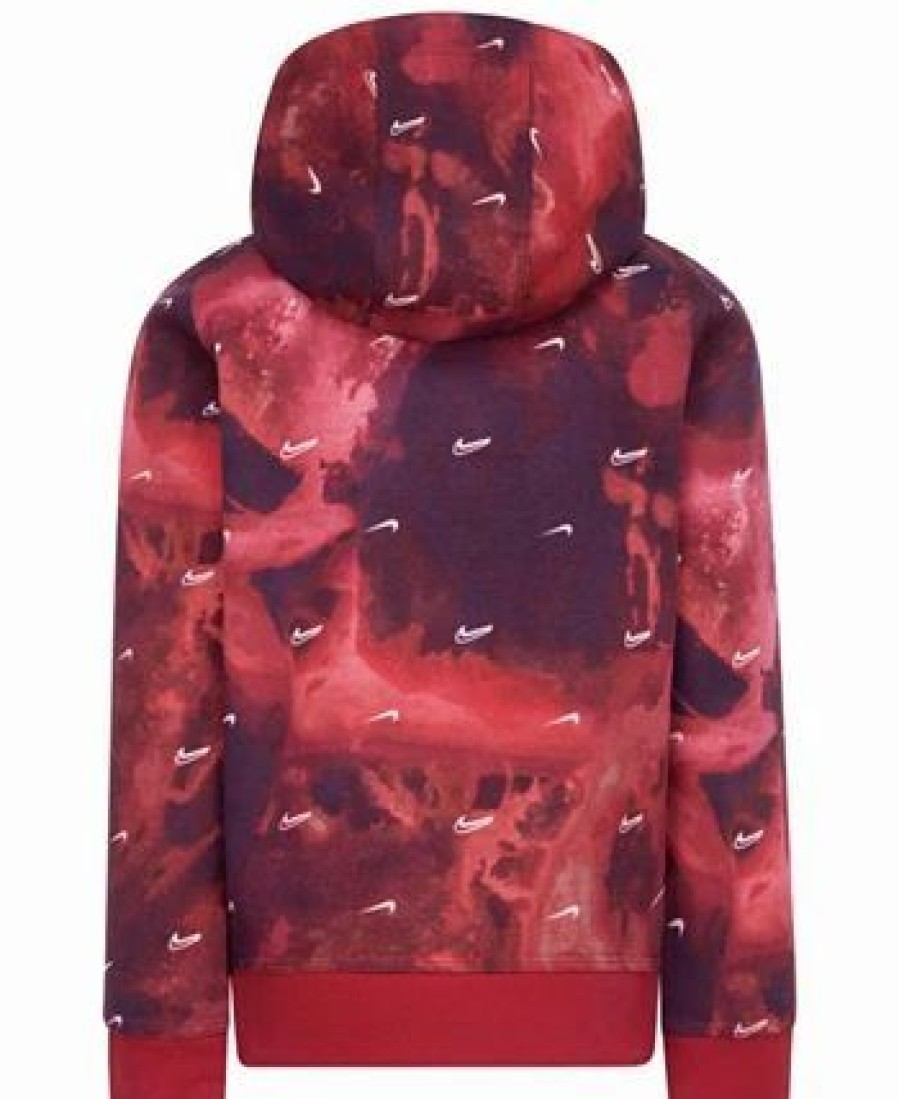 Kids * | Nike Toddler Boys Sportswear Club Marble Pullover Hoodie Gym Red