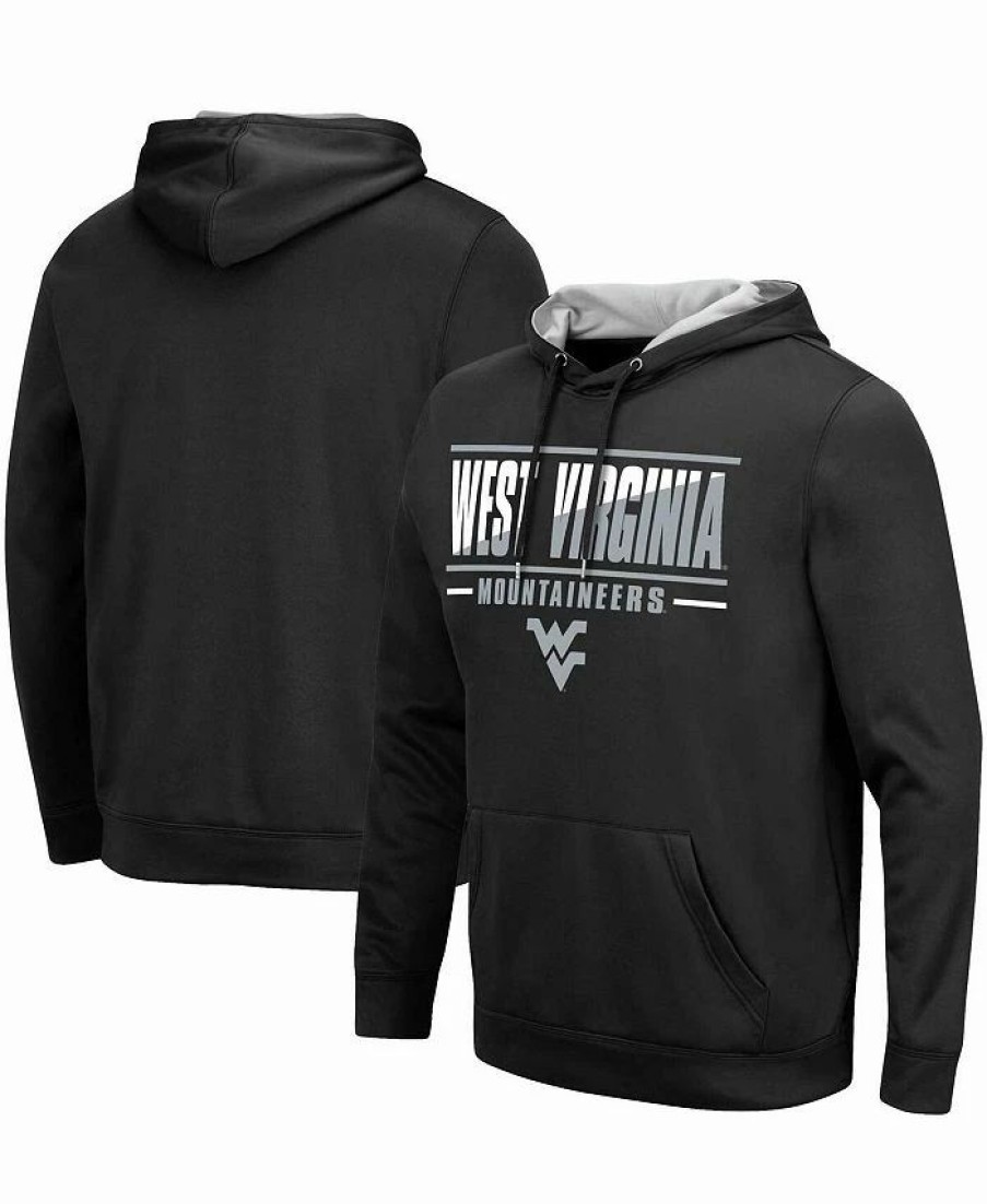 Sports Fan Shop * | Men'S West Virginia Mountaineers Slash Stack 2.0 Pullover Hoodie Black