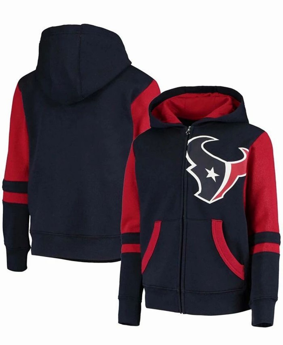 Sports Fan Shop * | Outerstuff Youth Houston Texans Stadium Full-Zip Hoodie Navy