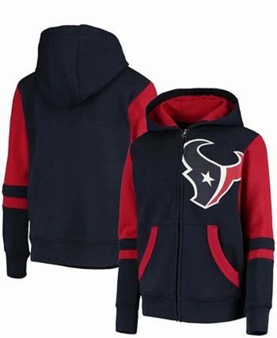 Sports Fan Shop * | Outerstuff Youth Houston Texans Stadium Full-Zip Hoodie Navy