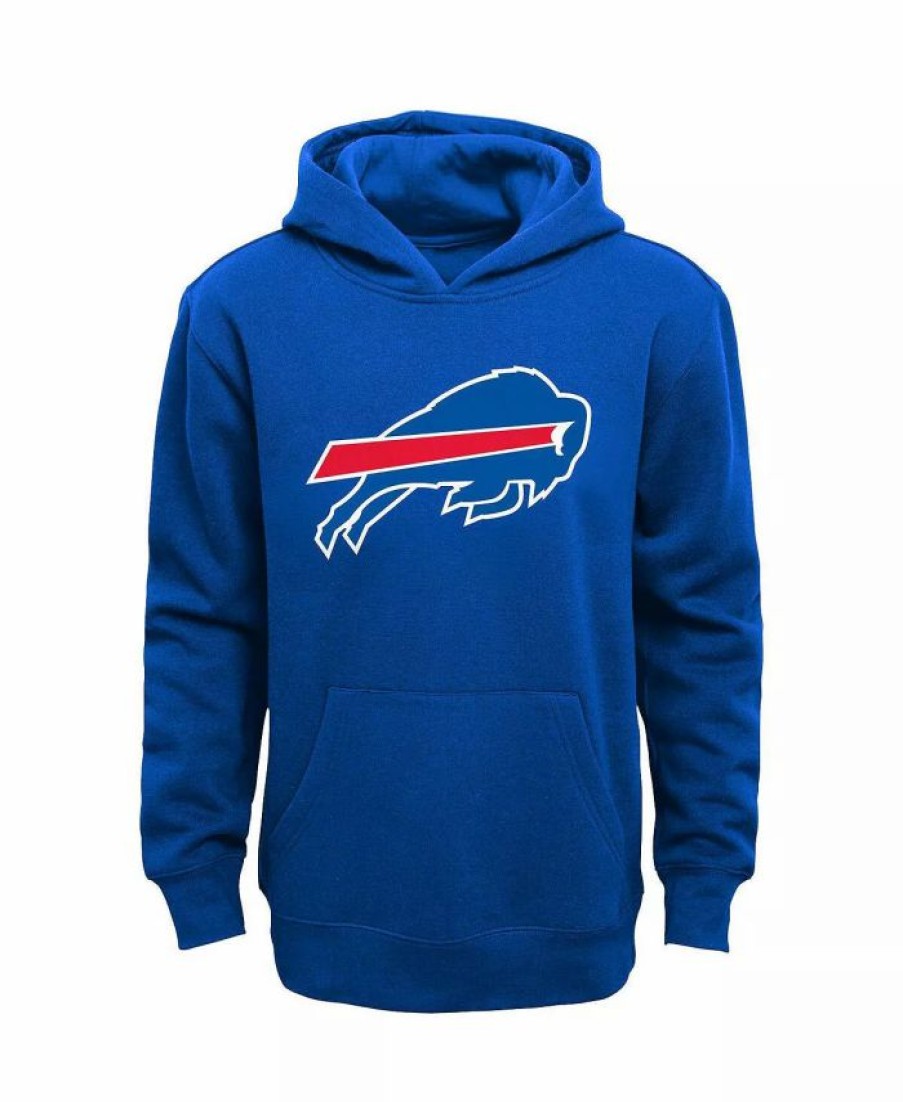 Sports Fan Shop * | Outerstuff Youth Boys Buffalo Bills Team Logo Pullover Hoodie Royal