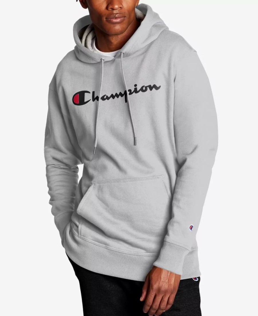 Activewear * | Champion Men'S Script Logo Powerblend Hoodie