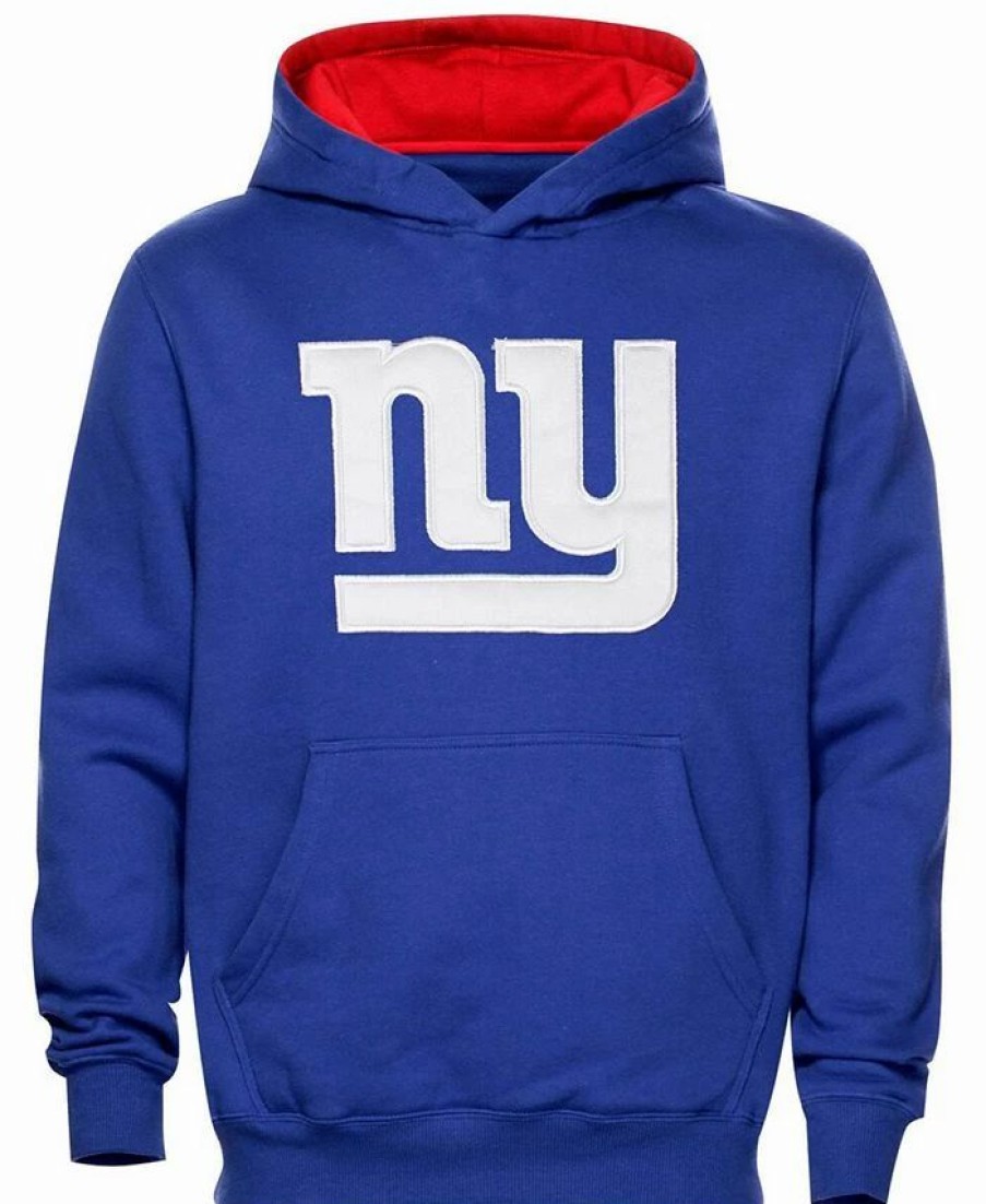 Sports Fan Shop * | Outerstuff Preschool Girls And Boys Blue New York Giants Fan Gear Primary Logo Pullover Hoodie Royal