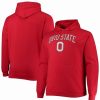 Sports Fan Shop * | Champion Men'S Ohio State Buckeyes Big And Tall Arch Over Logo Powerblend Pullover Hoodie Scarlet