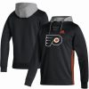 Sports Fan Shop * | Adidas Men'S Philadelphia Flyers Skate Lace Aeroready Pullover Hoodie Black