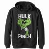 Kids * | Marvel Boy'S St. Patrick'S Day Pinching Hulk Child Pull Over Hoodie Black