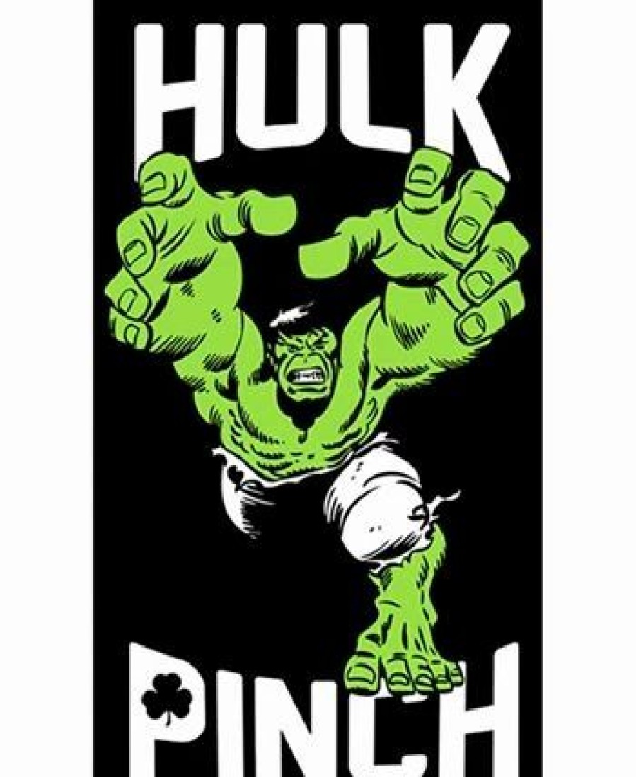 Kids * | Marvel Boy'S St. Patrick'S Day Pinching Hulk Child Pull Over Hoodie Black