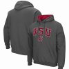 Sports Fan Shop * | Men'S Washington State Cougars Arch & Logo 3.0 Pullover Hoodie Charcoal