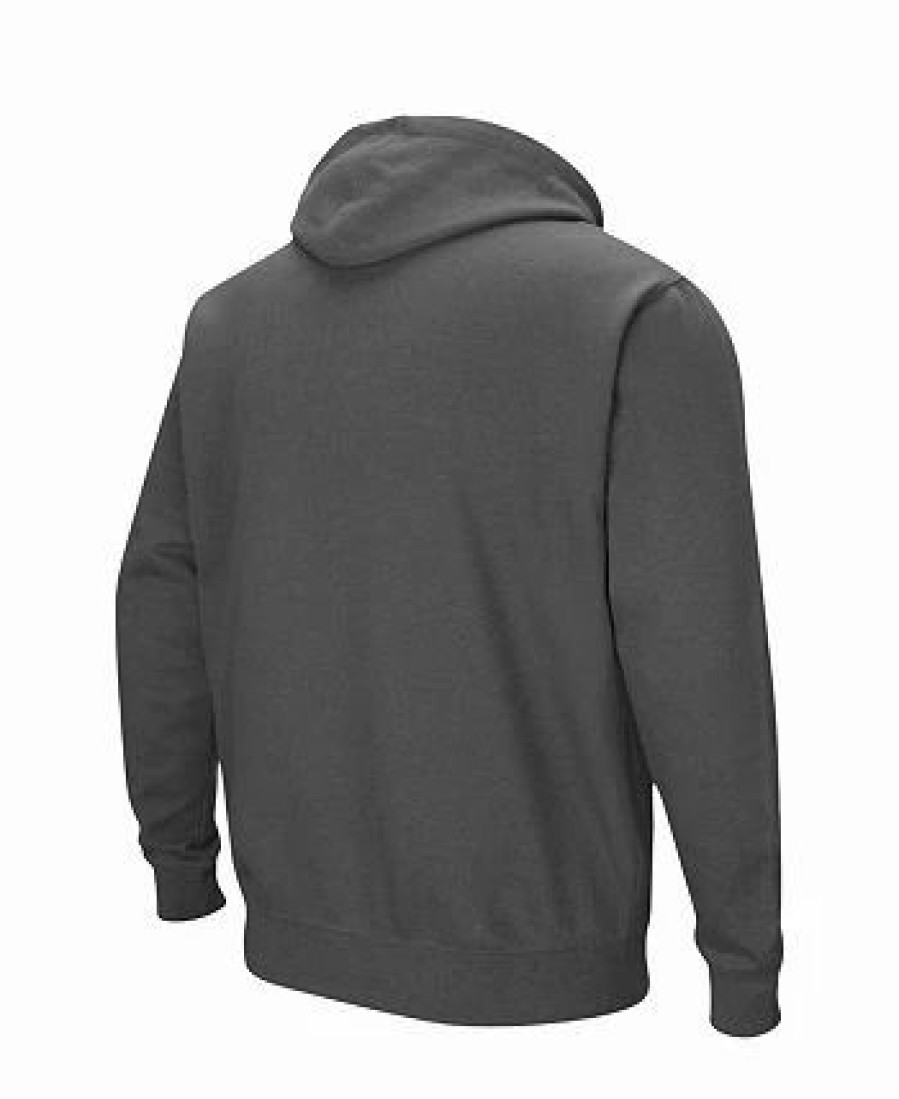 Sports Fan Shop * | Men'S Washington State Cougars Arch & Logo 3.0 Pullover Hoodie Charcoal