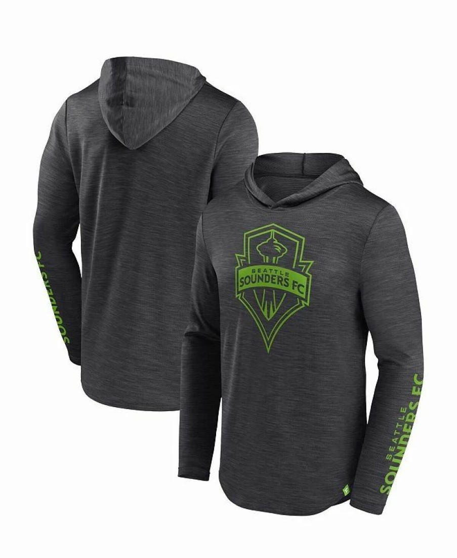 Sports Fan Shop * | Fanatics Men'S Branded Seattle Sounders Fc First Period Space-Dye Pullover Hoodie Charcoal