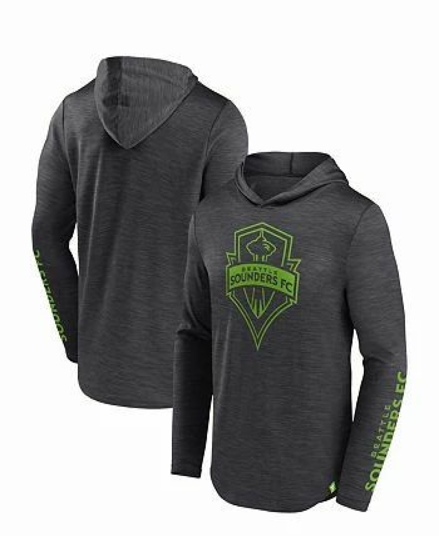 Sports Fan Shop * | Fanatics Men'S Branded Seattle Sounders Fc First Period Space-Dye Pullover Hoodie Charcoal