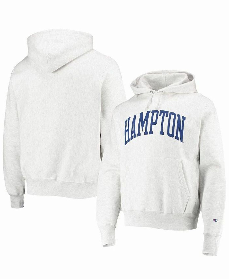 Sports Fan Shop * | Champion Men'S Hampton Pirates Tall Arch Pullover Hoodie Heathered Gray