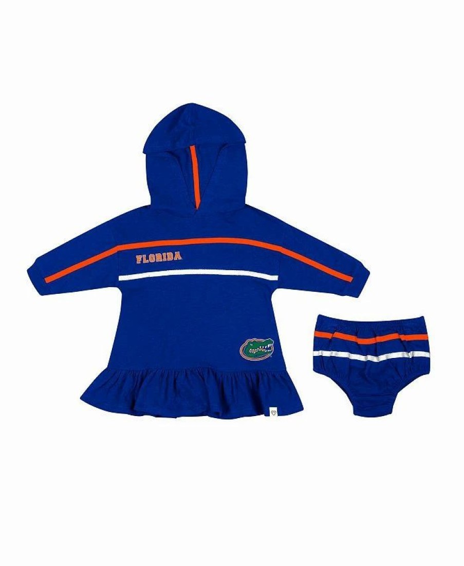 Sports Fan Shop * | Girls Infant Florida Gators Winifred Hoodie Dress And Bloomer Set Royal