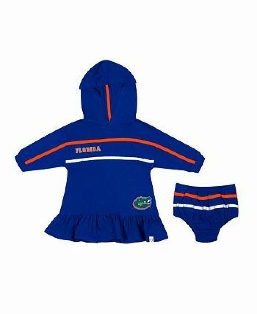 Sports Fan Shop * | Girls Infant Florida Gators Winifred Hoodie Dress And Bloomer Set Royal