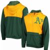 Sports Fan Shop * | Men'S Oakland Athletics Anorak Half-Zip Hoodie Green, Gold