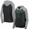 Sports Fan Shop * | New Era Women'S 5Th & Ocean By Austin Fc Jersey Raglan Pullover Hoodie Black, Heather Gray